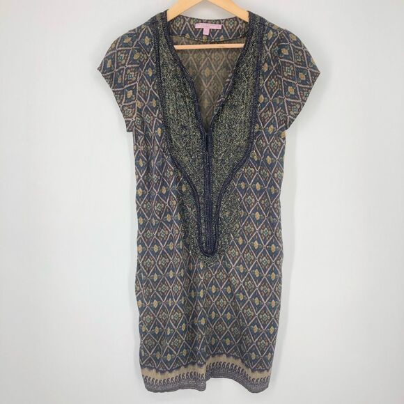 Calypso St Barth Fran 100% Silk Dress Womens Small Beaded Embellished Pockets‎ - Picture 3 of 16